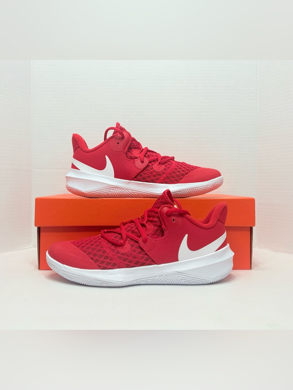Nike HyperSpeed Court Volleyball Shoes CI2964-610 Men’s Red & White Sneakers NEW